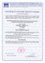 certifikát - příhradové nosné prvky